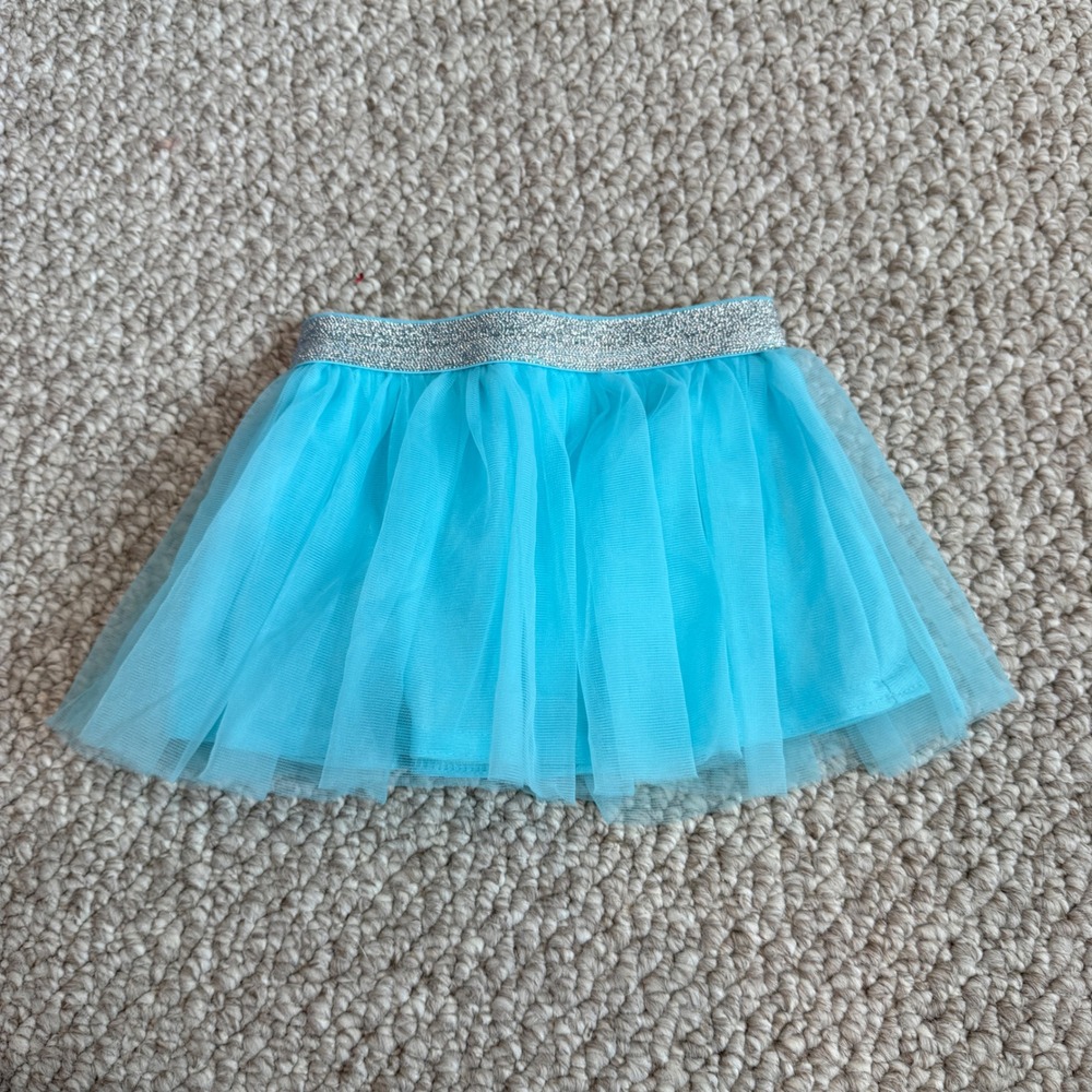 Garanimals Baby Girl Aqua Blue Tutu Skirt Glitter Waistband‎ Size 3-6 Months
